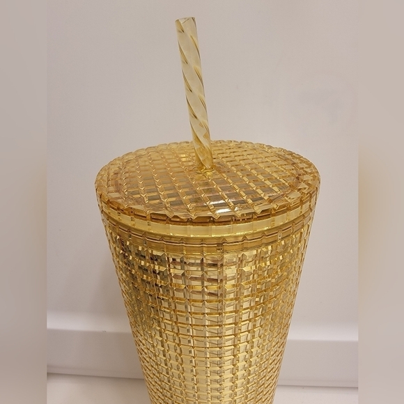 NWT Starbucks LATAM Gold Venti Grid Tumbler - Picture 4 of 6
